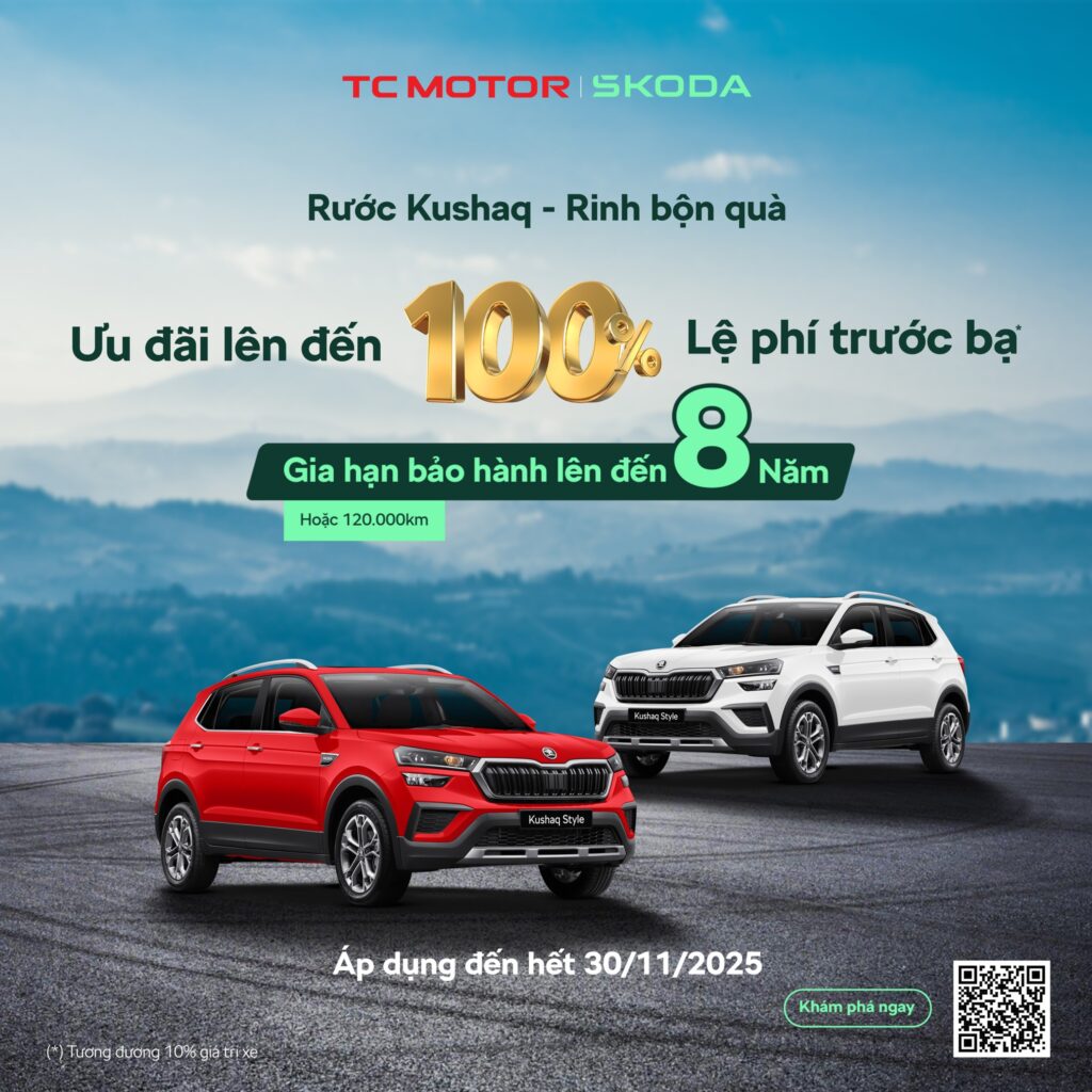 Kushaq ưu đãi 100% phí trước bạ trong tháng 11